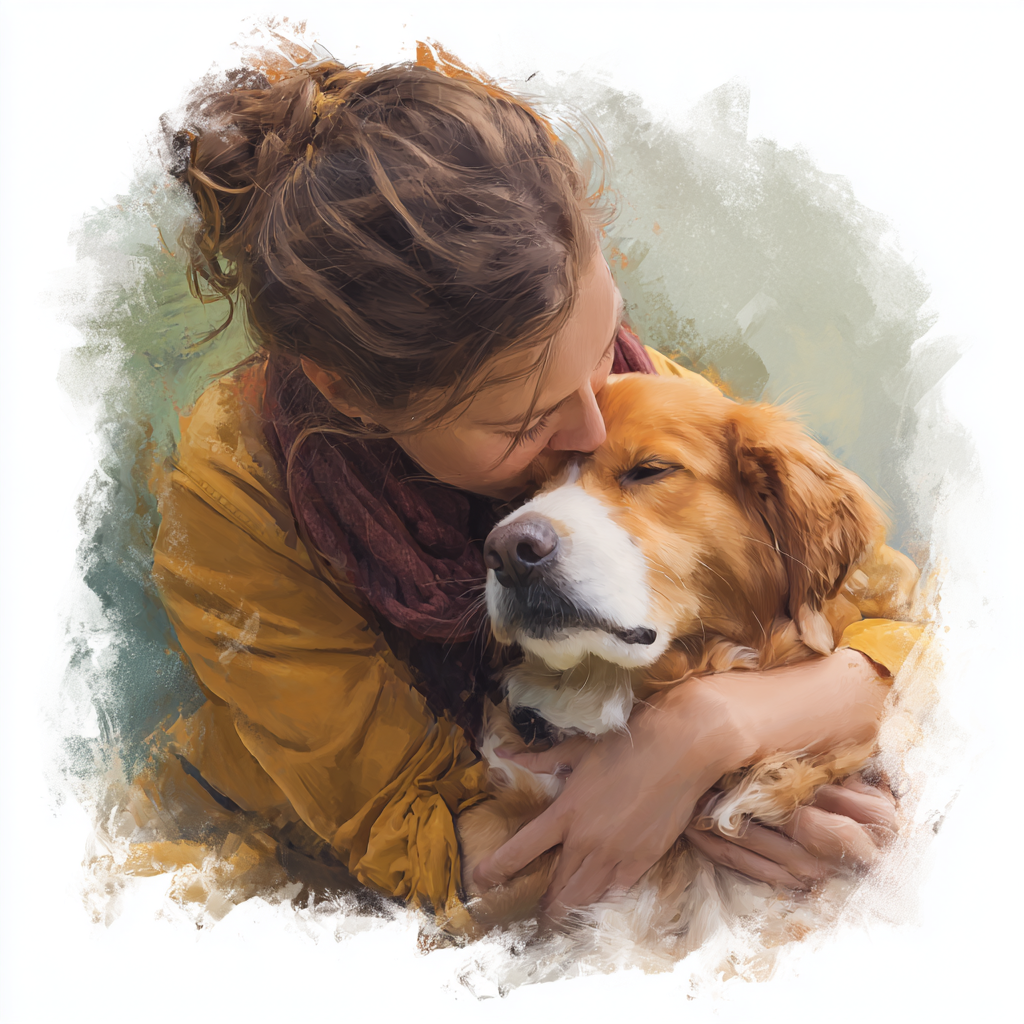 Person kissing dog